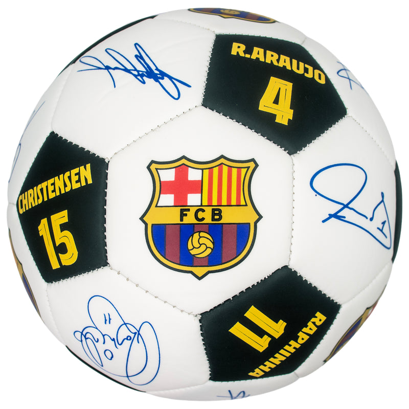 Officially Licensed FC Barcelona Soccer Ball Size 5, 2026 Team Signatures - 9760