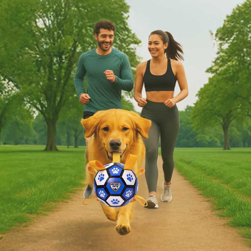 Pro Ball Pets Dog Soccer Ball with Grab Tabs, Size 2, 6 inches, Blue/White - 1211