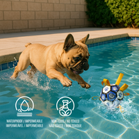 Pro Ball Pets Dog Soccer Ball with Grab Tabs, Size 2, 6 inches, Blue/White - 1211