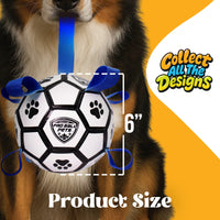 Pro Ball Pets Dog Soccer Ball with Grab Tabs, Size 2, 6 inches, White/Blue - 1076