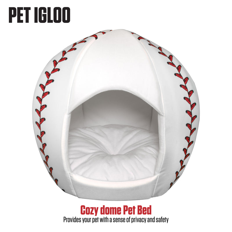 Baseball - Igloo Pet Bed - Medium