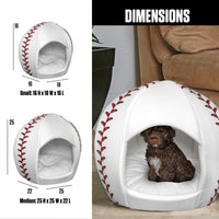 Baseball - Igloo Pet Bed - Medium