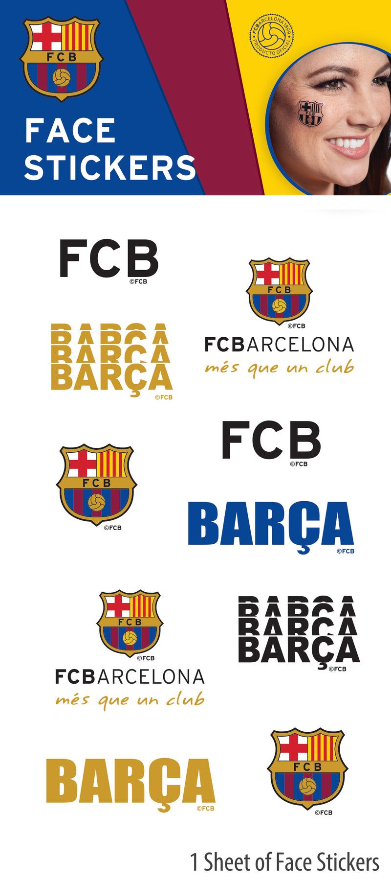 FC Barcelona Official Face Stickers Maccabi Art