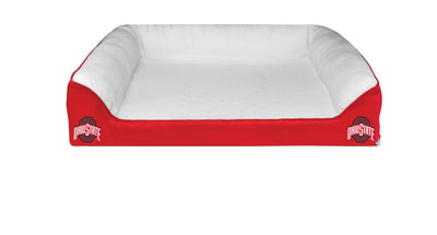 Ohio State Flat Dog Bed 36x27 – Plush Washable Crate Mattress for Medium & Large Dogs – Cozy Sofa Cushion with Removable Cover, Non-Slip Bottom & Team Licensed Design for Indoor Use