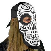 Sugar Skull Fan Mask for Day of the Dead, Día de los Muertos Parties Maccabi Art
