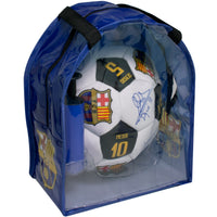 FC Barcelona Player Signatures Soccer Ball Kit, Size 5 with Pump & Carry Bag Maccabi Art